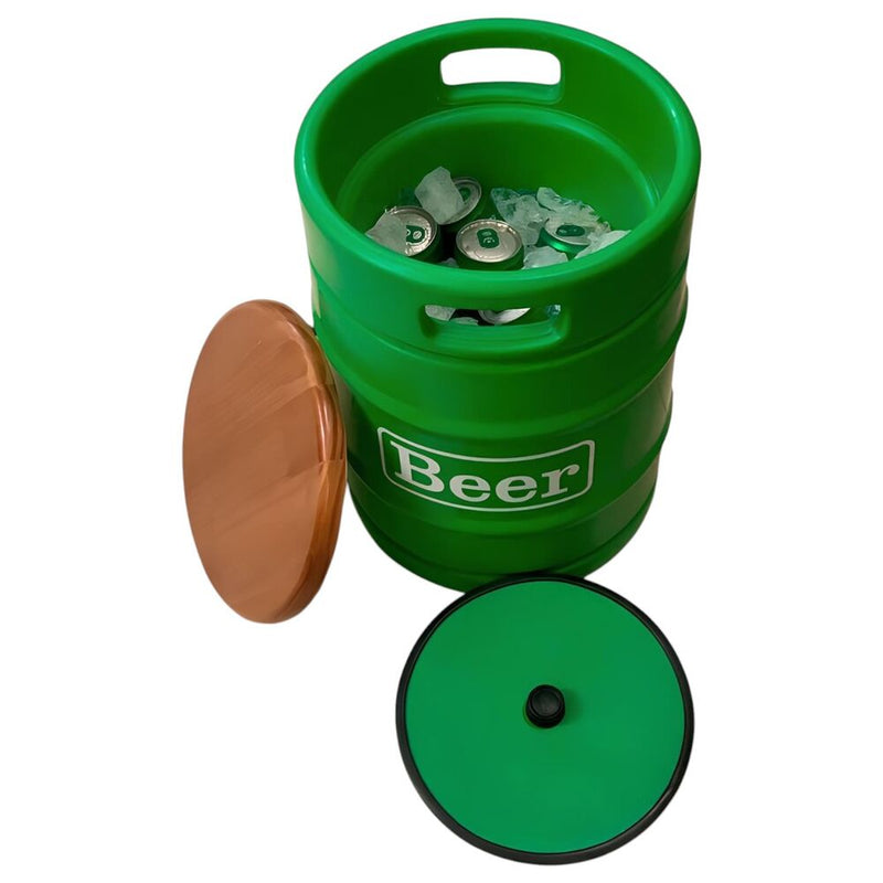 Banco Cooler Barril Cerveja 28L com Tampa Madeira