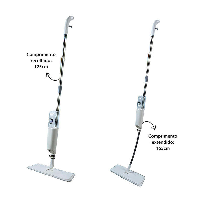 Rodo Mop Spray 470ml Extensível - Esfregão com Reservatório e Cabo Ajustável