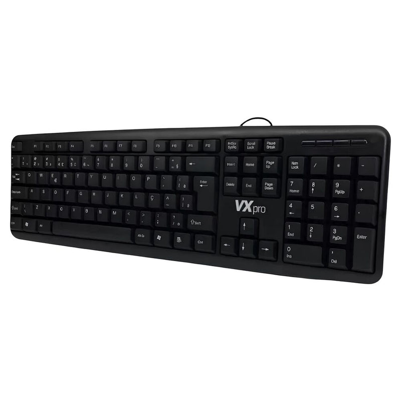 Teclado VXPRO KB110 USB Com Fio ABNT2 Preto Idioma Português
