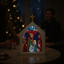 Luminária Vitral Capela Religiosa - Decoração Cristã Iluminada