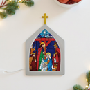 Luminária Vitral Capela Religiosa - Decoração Cristã Iluminada